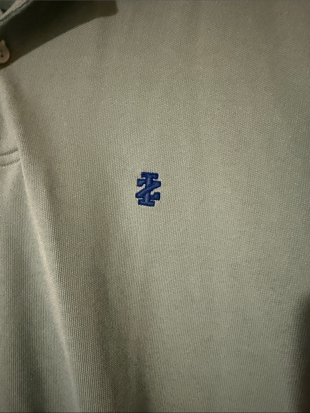 Izod Men's Seafoam Green Polo with Blue Logo - Picture 2 of 5